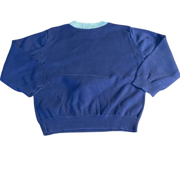 Circo navy blue green robot long sleeve knit crew sweater SIZE 4T - Picture 3 of 3